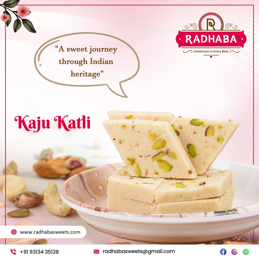 Celebrate Every Moment with Radhaba Sweets' Classic Kaju Katli Sweet